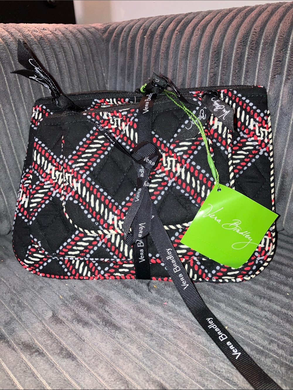Vera Bradley Cosmetic Bag Trio in Minsk Plaid